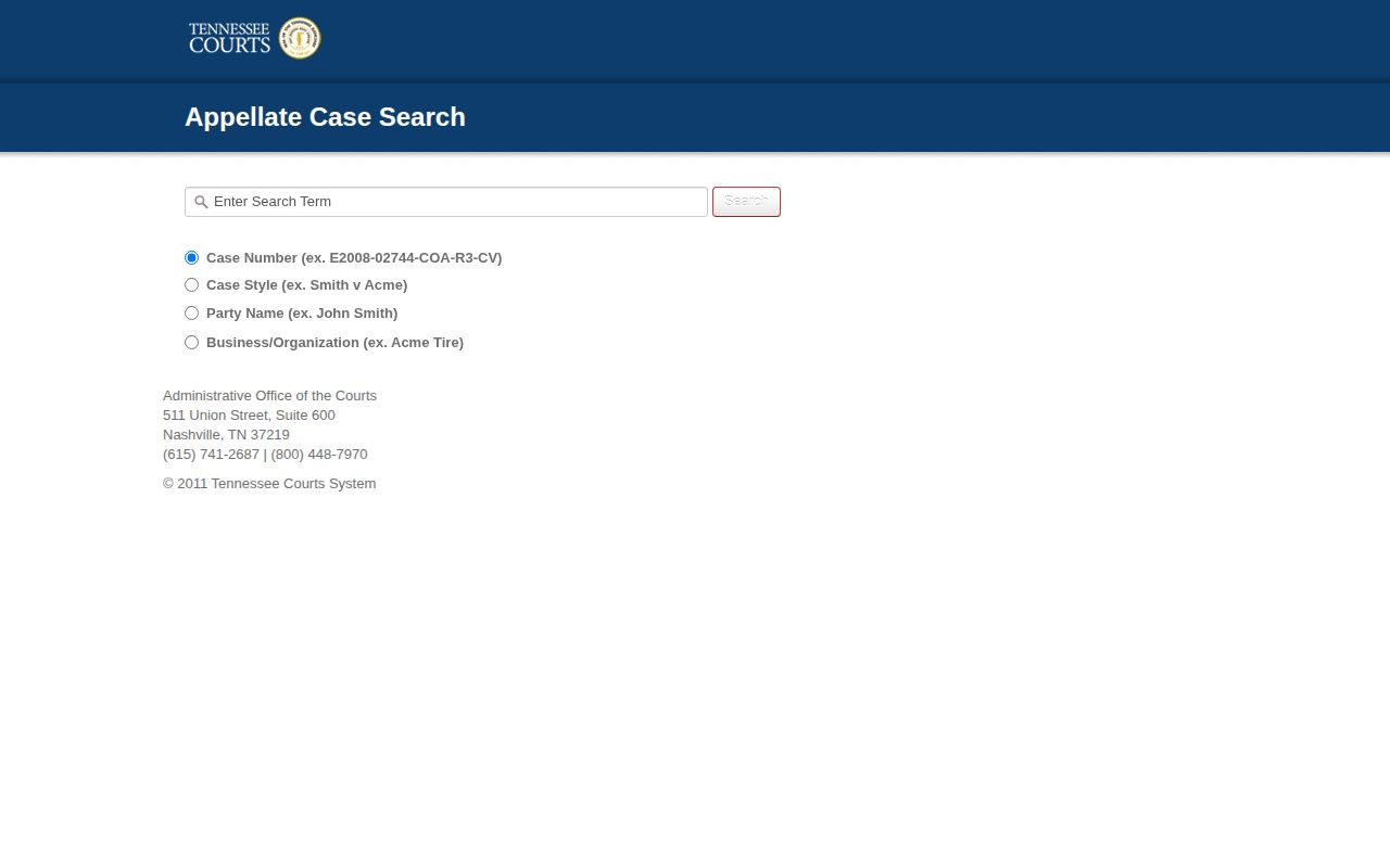 Tennessee appellate case portal for release order research